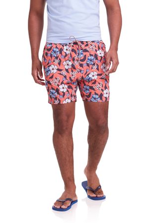 Shorts Praia Estampado - Laranja
