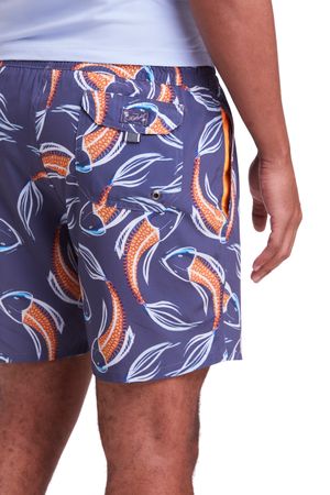 Shorts Praia Estampado - Azul Marinho
