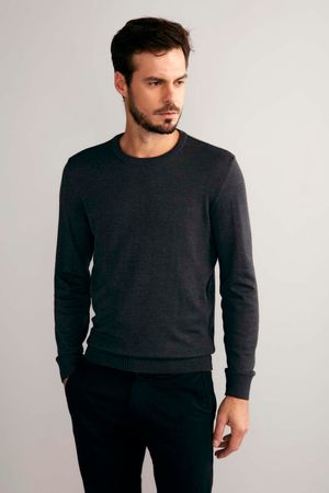 Tricot Básico Gola Careca - Preto