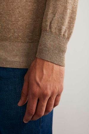 Tricot Básico Gola Careca - Khaki