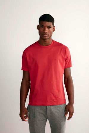 Camiseta Manga Curta Comfort Malha Básica - Vermelho