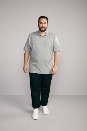 Polo Manga Curta Comfort Malha Básica - Cinza Neblina