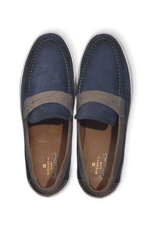 Sapato Dockside Couro Stoned Casual - Azul Marinho