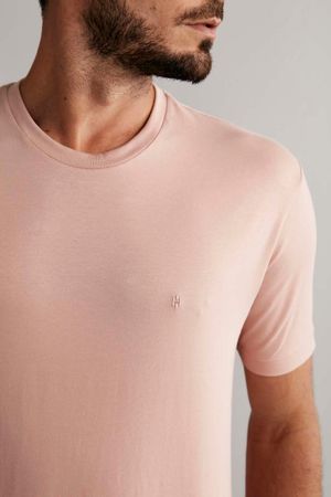Camiseta Manga Curta Comfort Malha Básica - Rosa