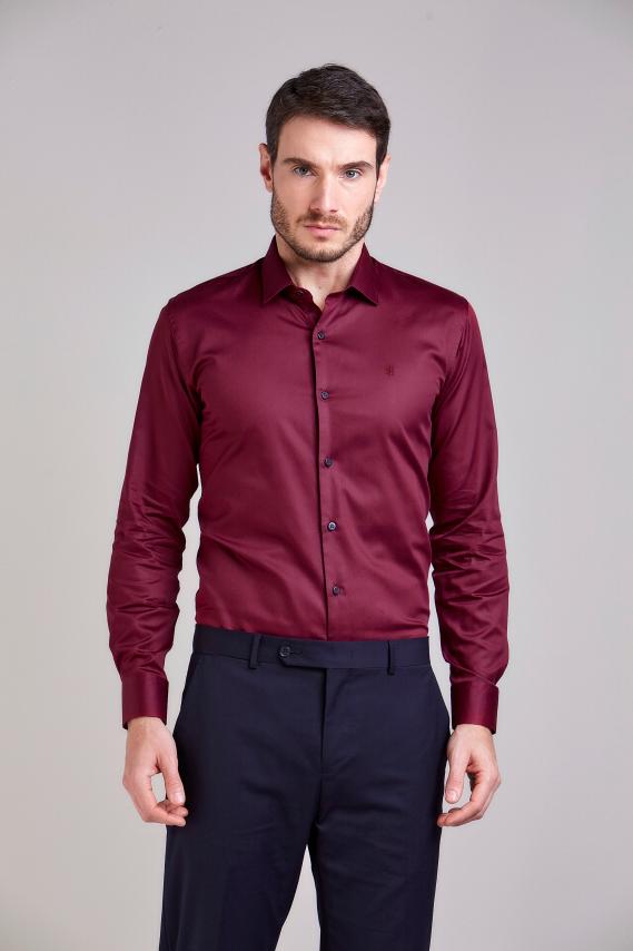 Calça preta com hot sale camisa social vinho