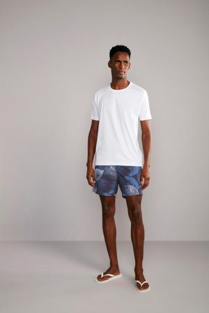 Shorts Praia Estampado - Azul Marinho