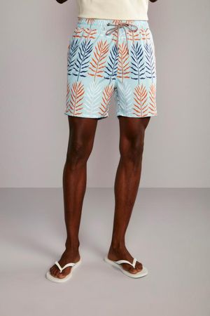 Shorts Praia Estampado - Azul