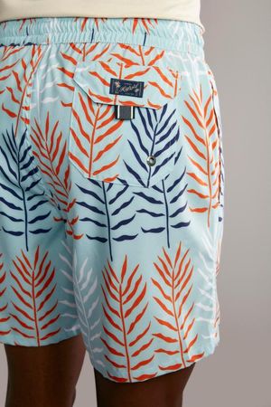 Shorts Praia Estampado - Azul