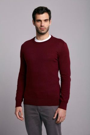 Tricot Básico Gola Careca - Vinho