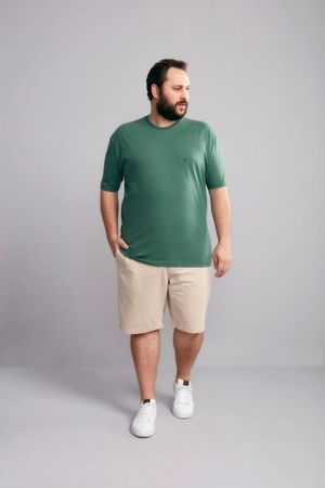 Camiseta Manga Curta Comfort Malha Básica - Verde Hera