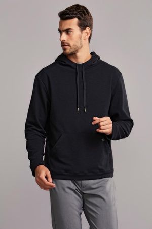 Moletom Tecnocomfy  com Capuz Slim Fit - Preto