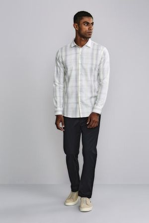 Camisa Manga Longa Fio Tinto Slim Fit - Amarelo