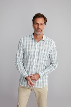 Camisa Manga Longa com Bolso Fio Tinto Classic Fit - Verde