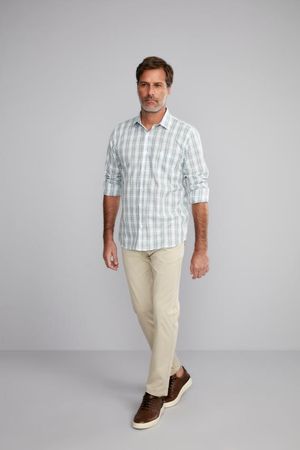 Camisa Manga Longa com Bolso Fio Tinto Classic Fit - Verde