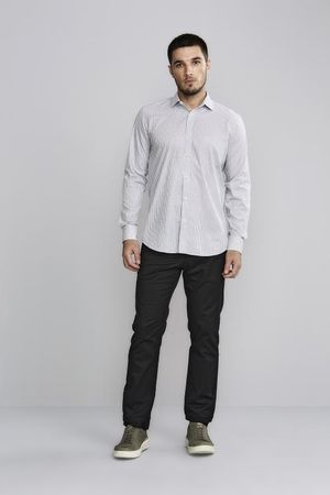 Camisa Manga Longa Comfort Fio Tinto - Preto
