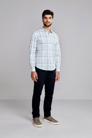 Camisa Manga Longa Xadrez Slim Fit - Verde