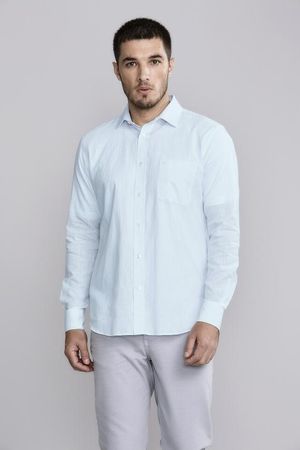 Camisa Manga Longa Comfort Linho - Azul Bebê