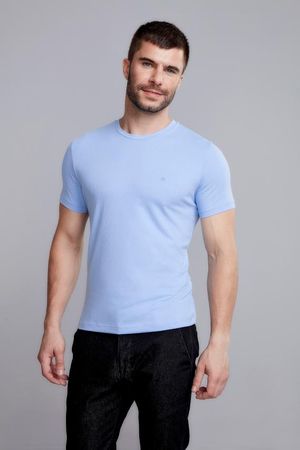 Camiseta Manga Curta Malha Básica Slim Fit - Hortencia