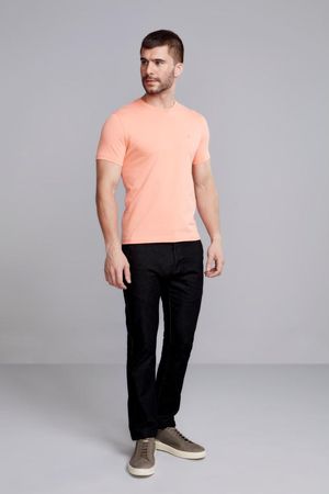 Camiseta Manga Curta Malha Básica Slim Fit - Salmon Antigo