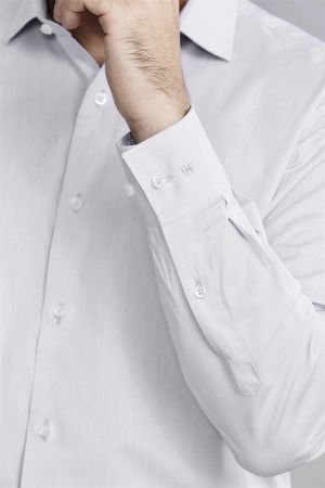 Camisa Manga Longa Social Comfort Microdesenhos - Branco