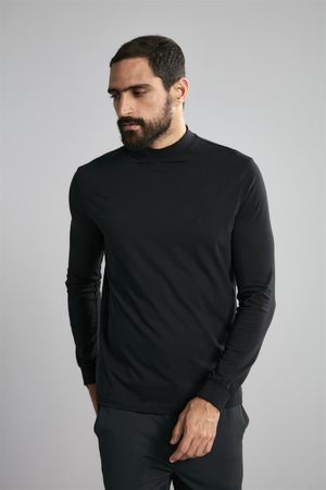 Camiseta Manga Longa Básica Premium Slim Fit - Preto