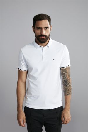 Polo Manga Curta Premium Slim Fit - Branco