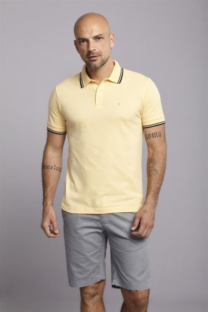 Polo Manga Curta Piquet Básica Slim Fit - Amarelo