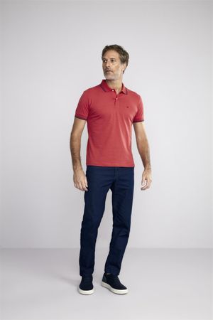 Polo Manga Curta Malha Básica Slim Fit - Vermelho