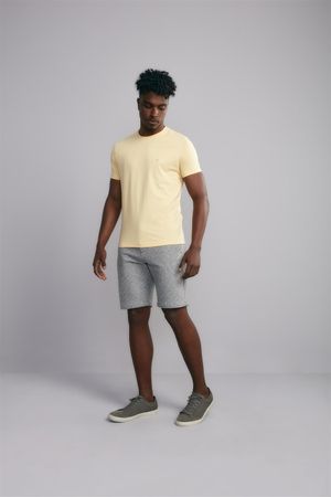 Camiseta Manga Curta Malha Básica Slim Fit - Amarelo