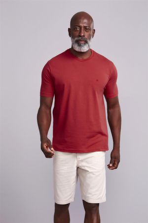 Camiseta Manga Curta Malha Básica Slim Fit - Vermelho