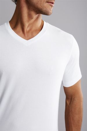 Camiseta Manga Curta Básica Malha Slim Fit - Branco