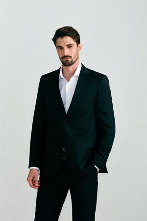 Terno 2 botões Polilã Slim Fit - Preto