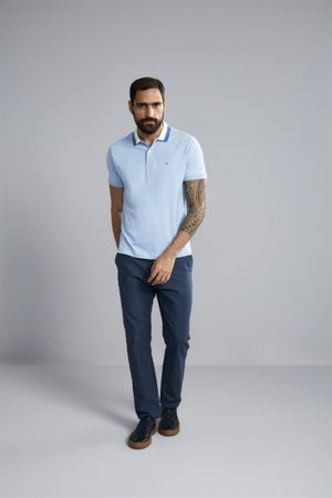 Polo Manga Curta Comfort Premium - Azul Ceu