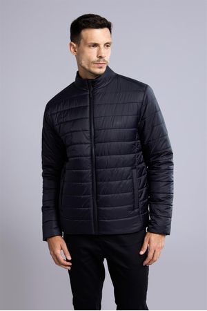 Jaqueta Puffer com Zíper - Preto