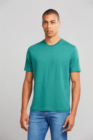 Camiseta Manga Curta Comfort Malha Básica - Verde Alamo