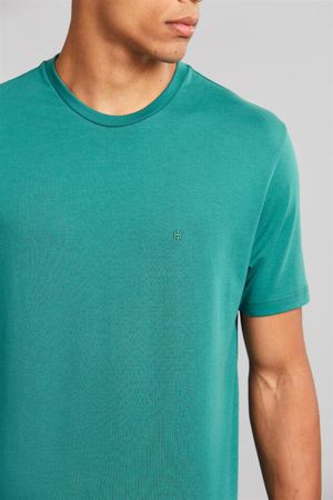Camiseta Manga Curta Comfort Malha Básica - Verde Alamo