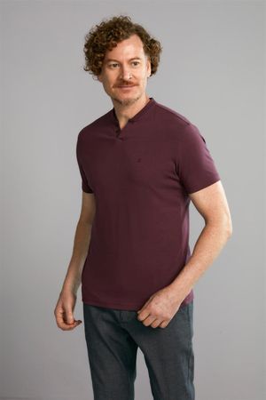 Polo Manga Curta Premium Malha Slim Fit - Vinho