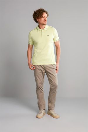 Polo Manga Curta Premium Piquet Slim Fit - Verde Pistache