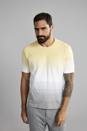 Camiseta Manga Curta Comfort Malha - Marrom Amendoa / Branco