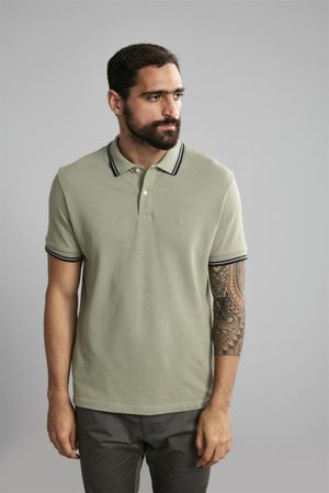 Polo Manga Curta Piquet Básica Slim Fit - Verde