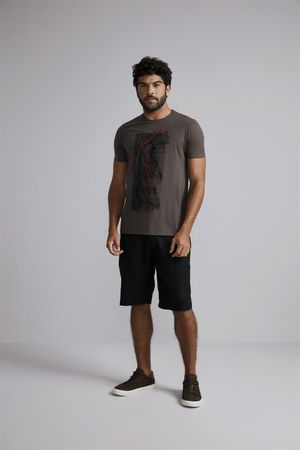 Camiseta Manga Curta Collab Maurício Duarte - Khaki
