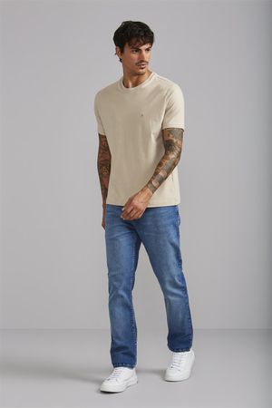 Camiseta Manga Curta Comfort Malha Básica - Marrom Craft