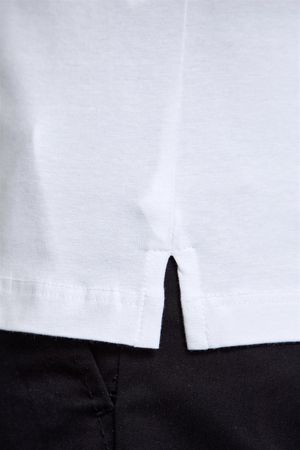 Polo Manga Curta Malha Slim Fit - Branco / Azul Marinho
