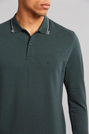 Polo Manga Longa Comfort Premium Piquet - Verde Floresta