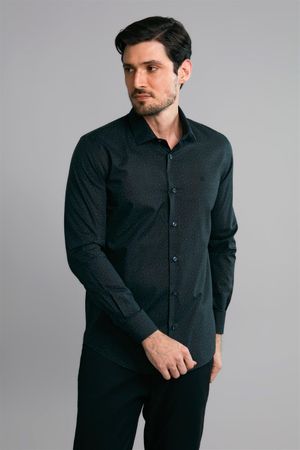 Camisa Manga Longa Slim Fit - Preto