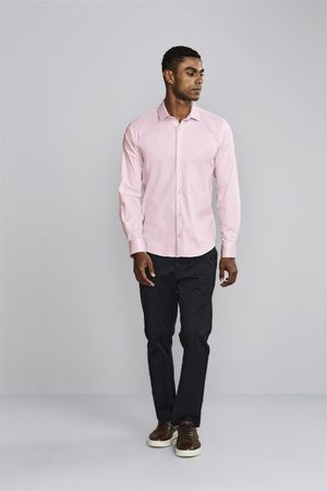 Camisa Slim Fit - Rosa Bebê