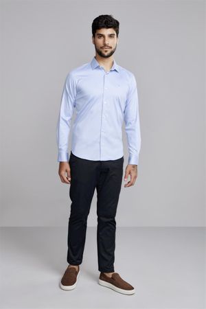 Camisa Slim Fit - Azul Claro