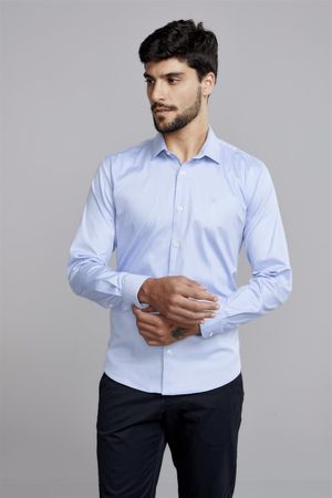Camisa Slim Fit - Azul Claro