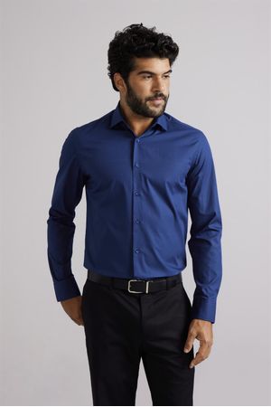 Camisa Social Comfort - Azul Marinho