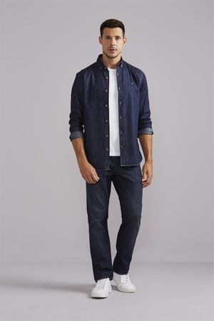 Camisa Jeans Slim Fit - Lavagem Média